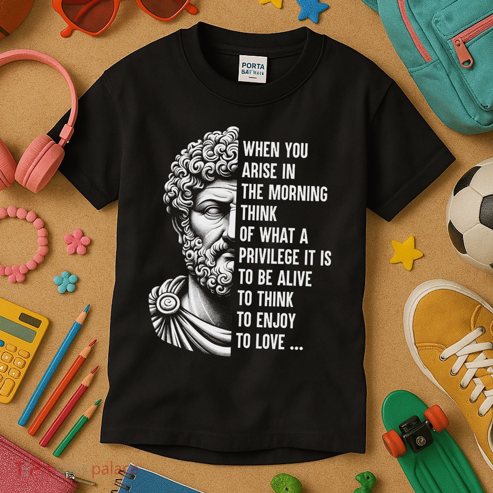 Stoic Philosopher Marcus Aurelius Motivational Quote Kids T-Shirt