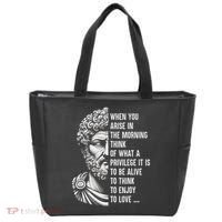 Stoic Philosopher Marcus Aurelius Motivational Quote Tote Bag thumb 0