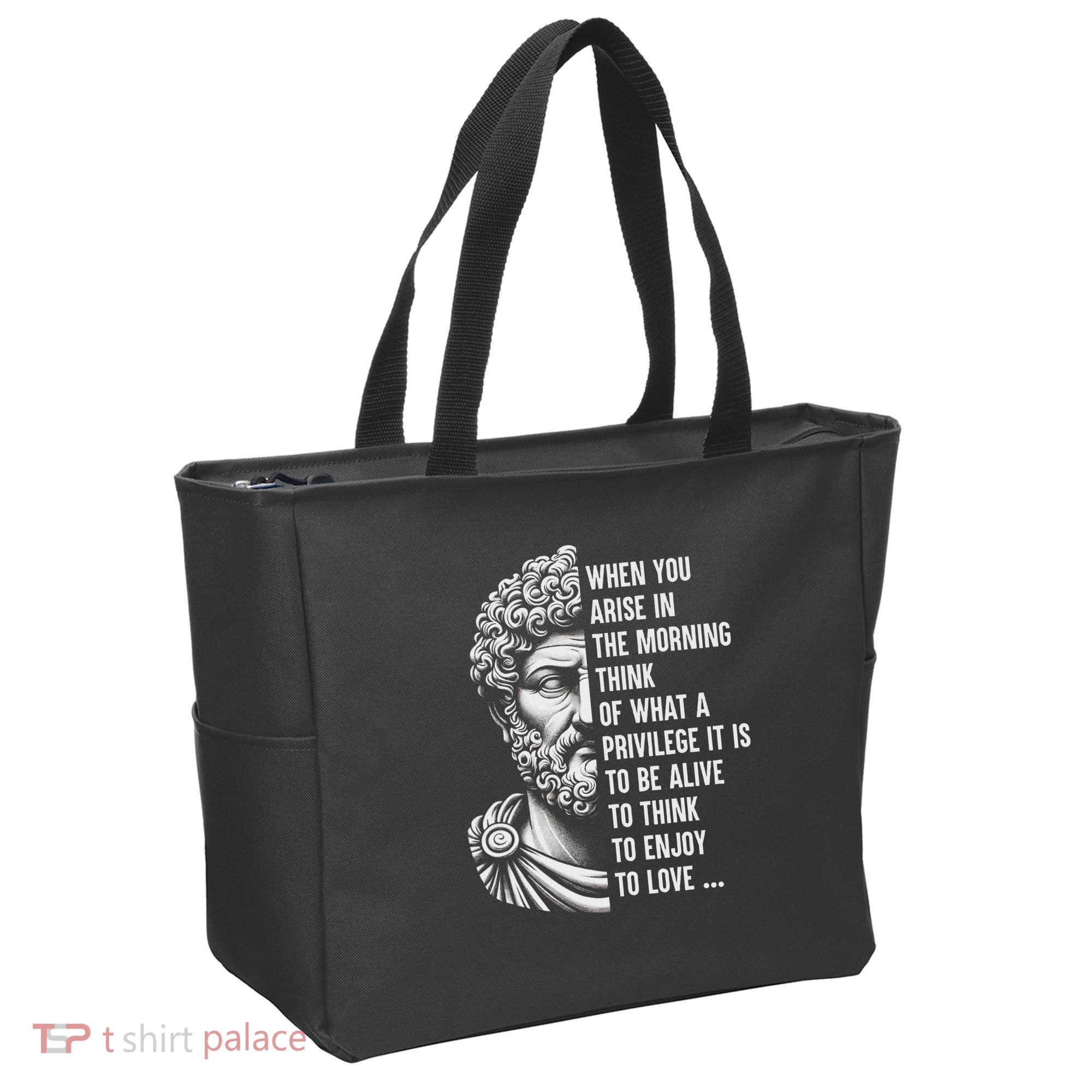 Stoic Philosopher Marcus Aurelius Motivational Quote Tote Bag
