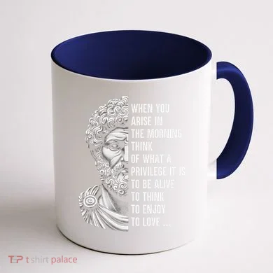 Stoic Philosopher Marcus Aurelius Motivational Quote Coffee Mug back