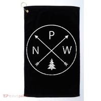 Simple Pacific Northwest Accessory Arrows Pine Tree PNW Golf Towel thumb 0