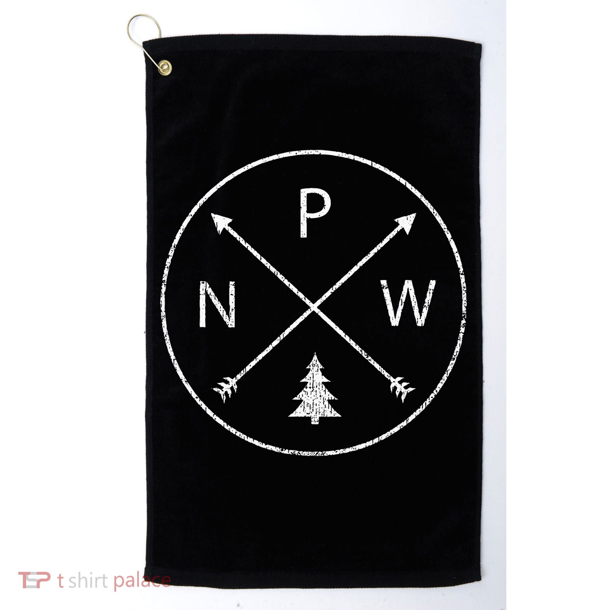 Simple Pacific Northwest Accessory Arrows Pine Tree PNW Golf Towel