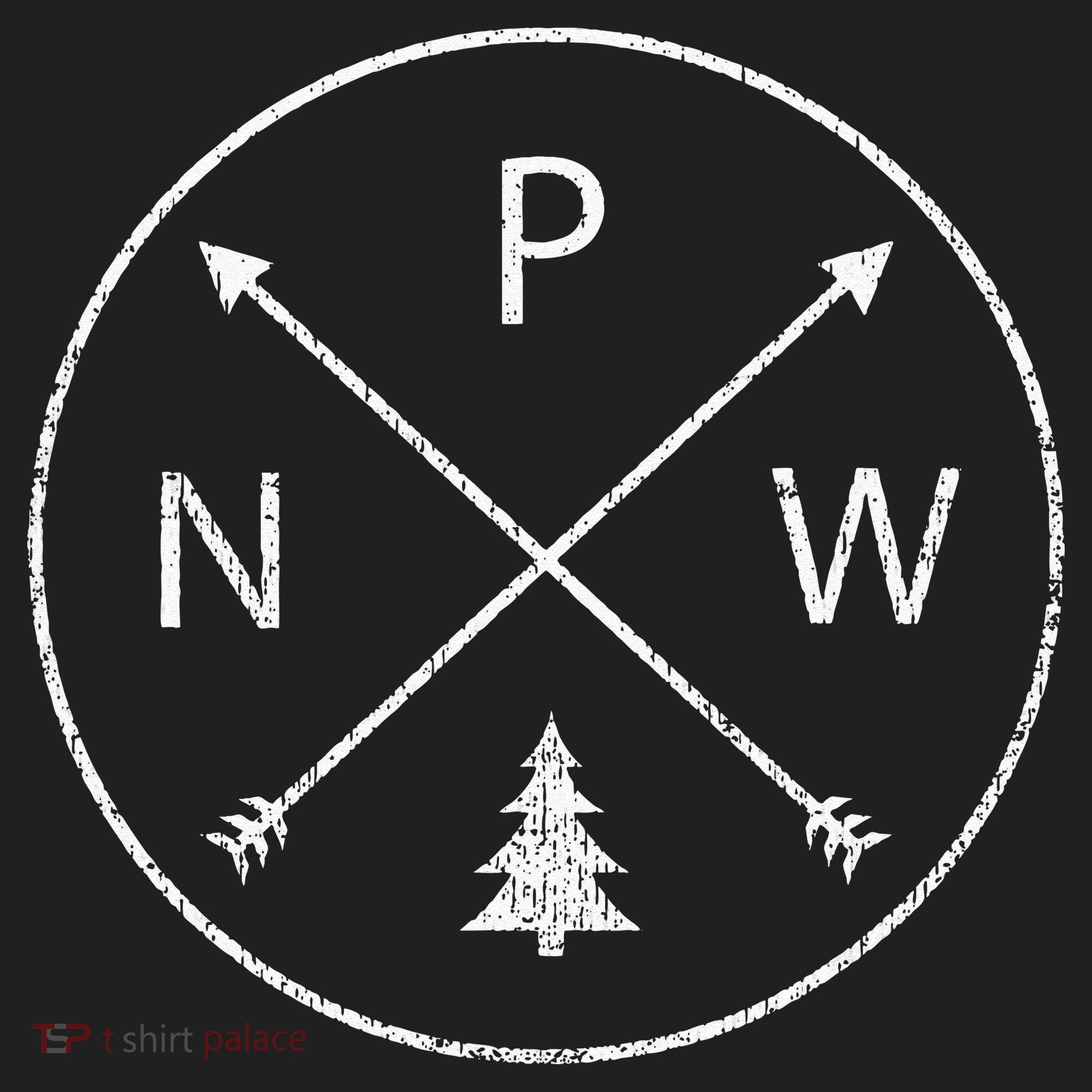 Simple Pacific Northwest Accessory Arrows Pine Tree PNW Golf Towel