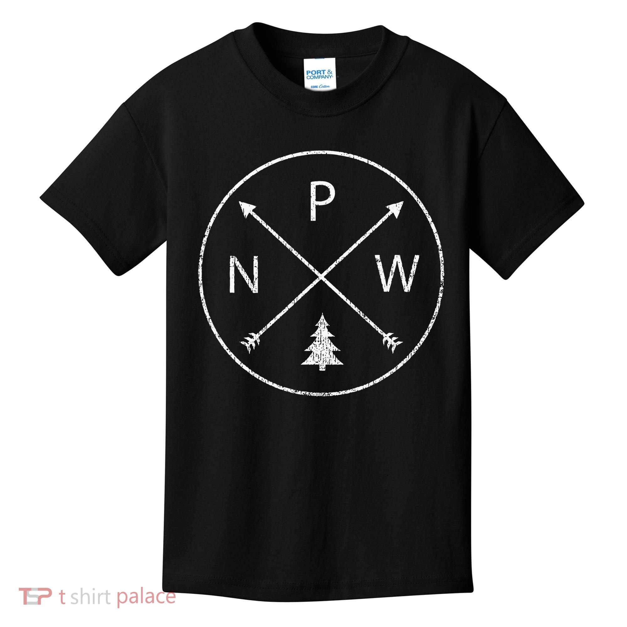 Simple Pacific Northwest Accessory Arrows Pine Tree PNW Kids T-Shirt
