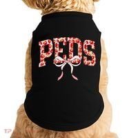 Strawberry Pediatrics Nurse Coquette Bow PEDS RN Nursing Doggie Tank thumb 0
