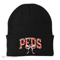 Strawberry Pediatrics Nurse Coquette Bow PEDS RN Nursing Beanie thumb 0