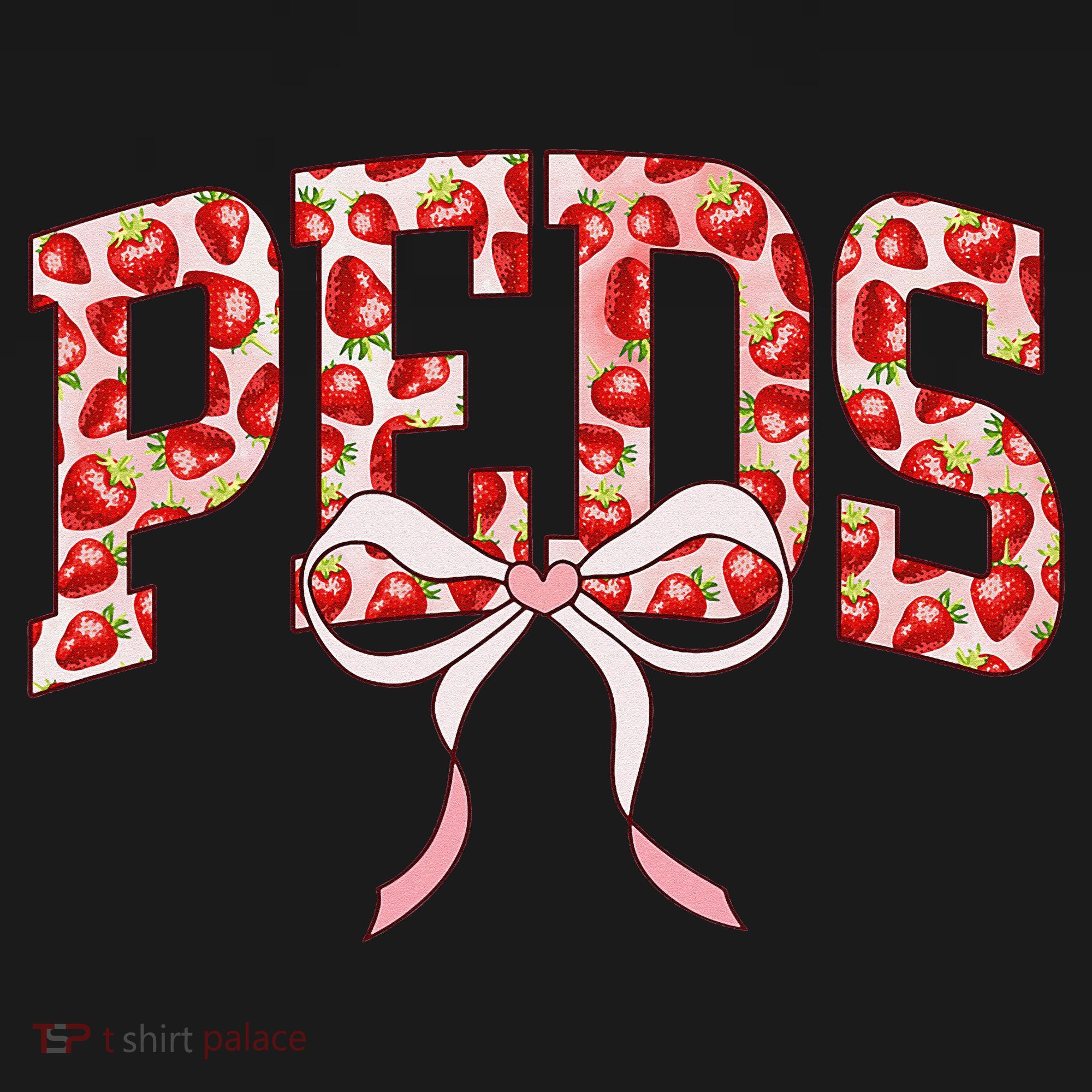 Strawberry Pediatrics Nurse Coquette Bow PEDS RN Nursing Women's Hoodie