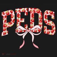 Strawberry Pediatrics Nurse Coquette Bow PEDS RN Nursing Ornament thumb 1