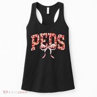 Strawberry Pediatrics Nurse Coquette Bow PEDS RN Nursing Women's Tank Top thumb 0