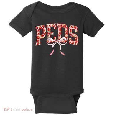 Strawberry Pediatrics Nurse Coquette Bow PEDS RN Nursing Baby Bodysuit
