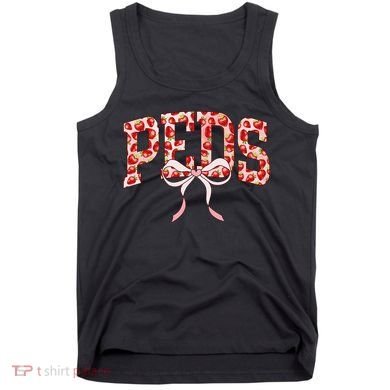 Strawberry Pediatrics Nurse Coquette Bow PEDS RN Nursing Tank Top