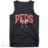 Strawberry Pediatrics Nurse Coquette Bow PEDS RN Nursing Tank Top thumb 0