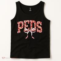 Strawberry Pediatrics Nurse Coquette Bow PEDS RN Nursing Tank Top thumb 2
