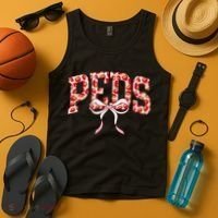 Strawberry Pediatrics Nurse Coquette Bow PEDS RN Nursing Tank Top thumb 4