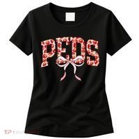 Strawberry Pediatrics Nurse Coquette Bow PEDS RN Nursing Women's T-Shirt thumb 0