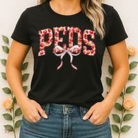 Strawberry Pediatrics Nurse Coquette Bow PEDS RN Nursing Women's T-Shirt thumb 2