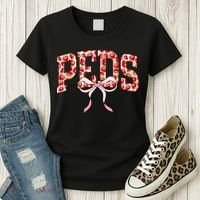 Strawberry Pediatrics Nurse Coquette Bow PEDS RN Nursing Women's T-Shirt thumb 3