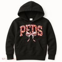 Strawberry Pediatrics Nurse Coquette Bow PEDS RN Nursing Kids Hoodie thumb 0