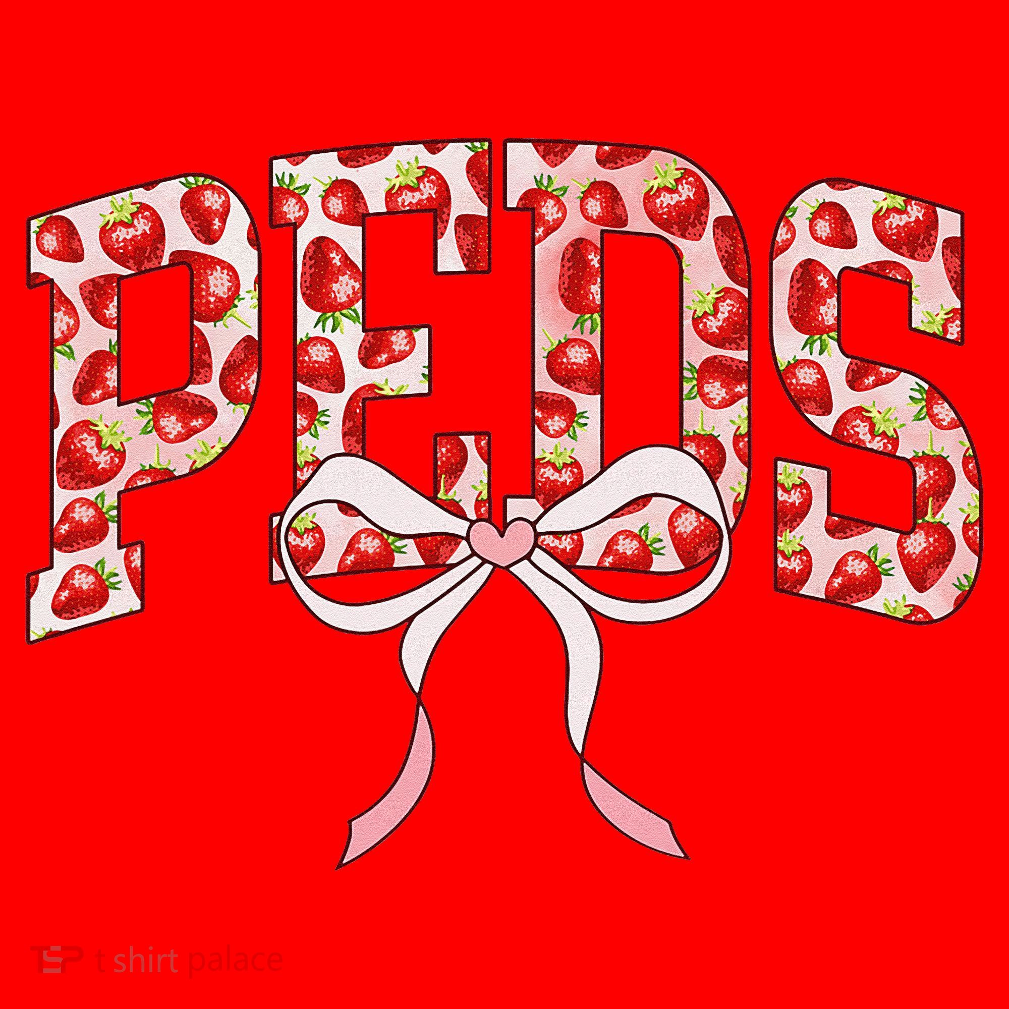 Strawberry Pediatrics Nurse Coquette Bow PEDS RN Nursing Santa Hat
