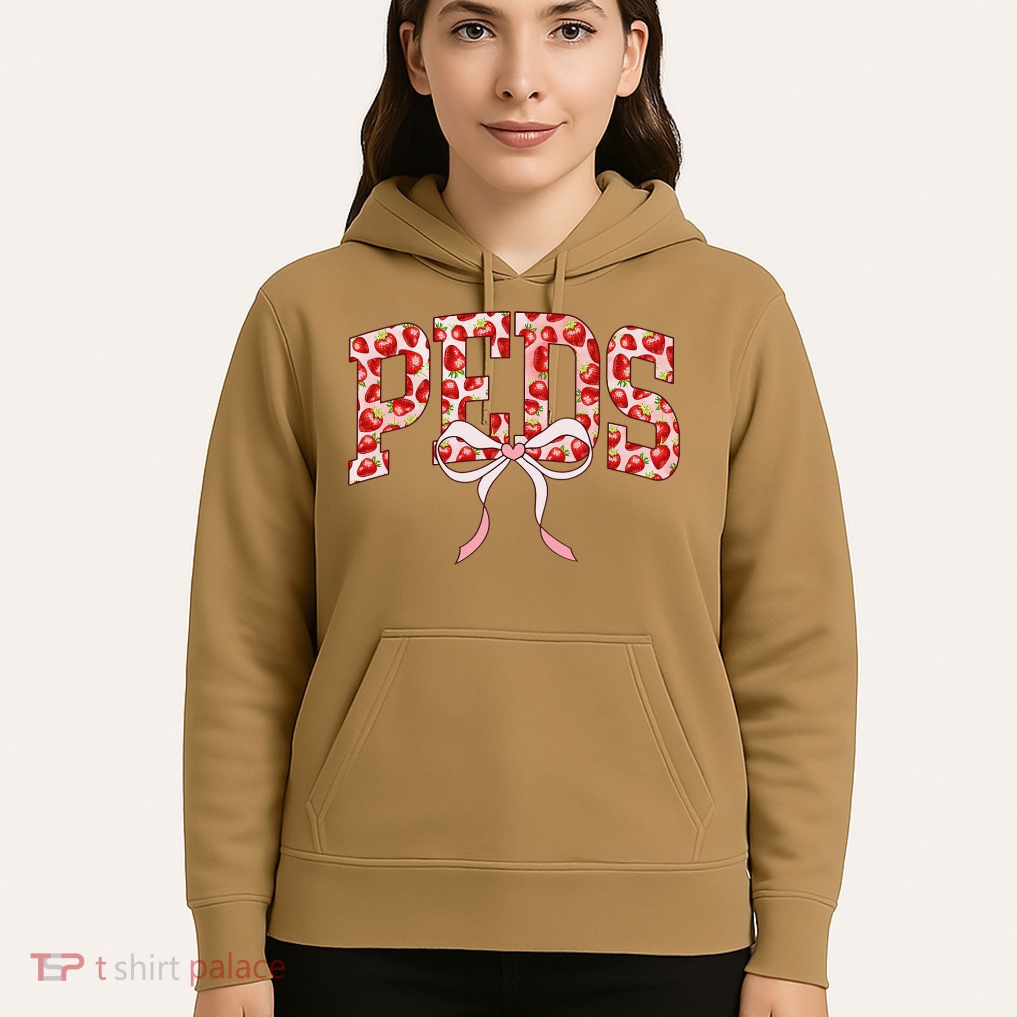 Strawberry Pediatrics Nurse Coquette Bow PEDS RN Nursing Hoodie