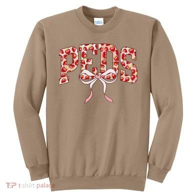 Strawberry Pediatrics Nurse Coquette Bow PEDS RN Nursing Sweatshirt