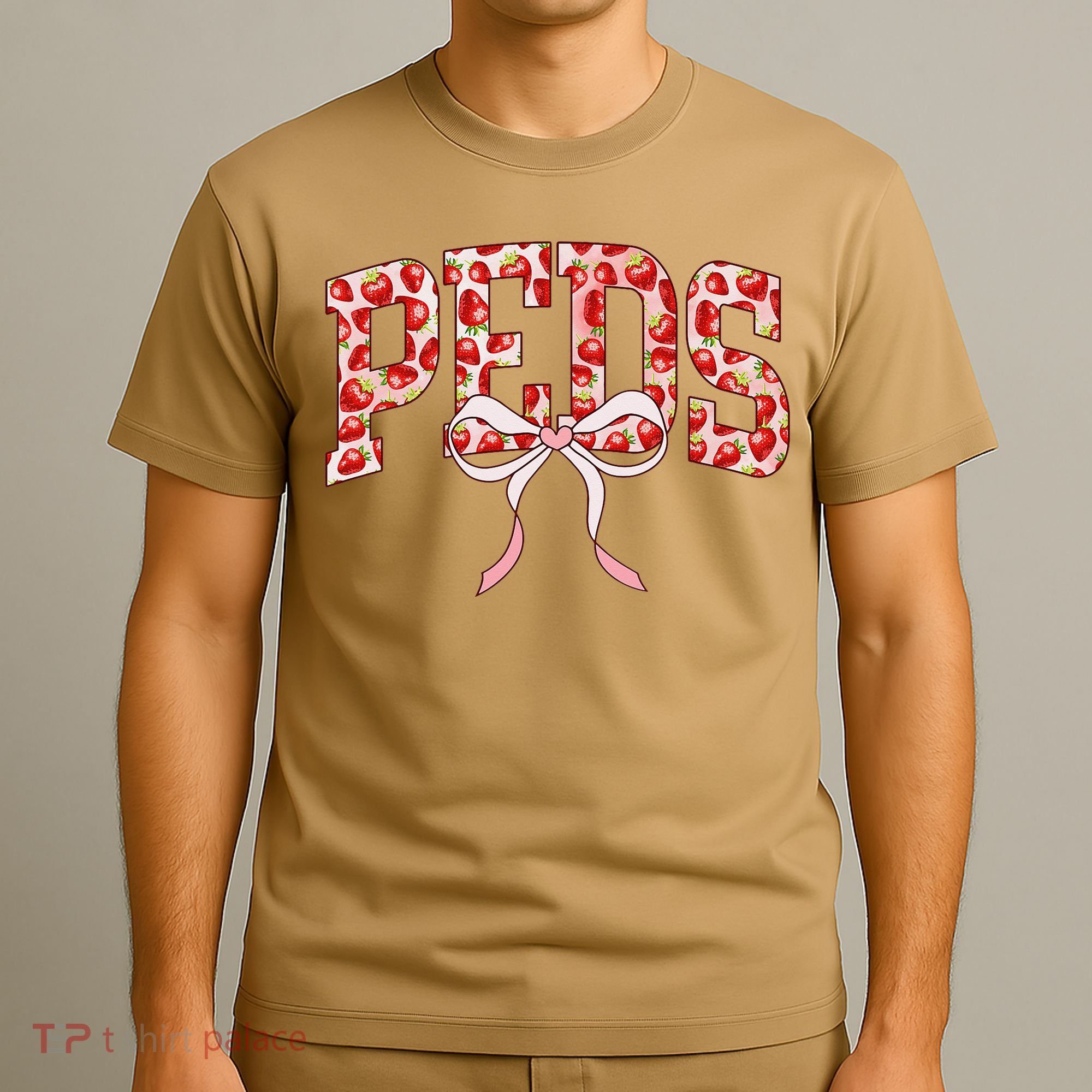 Strawberry Pediatrics Nurse Coquette Bow PEDS RN Nursing T-Shirt