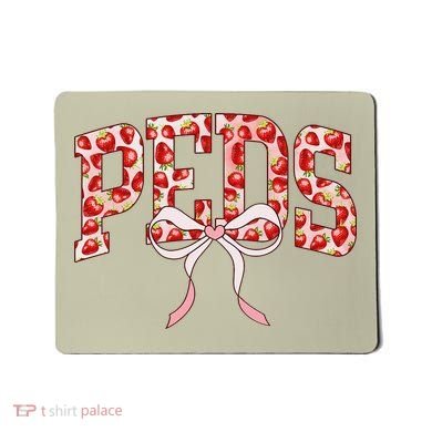 Strawberry Pediatrics Nurse Coquette Bow PEDS RN Nursing Mousepad