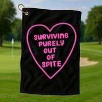 Surviving Purely Out Of Spite Apparel Golf Towel thumb 1
