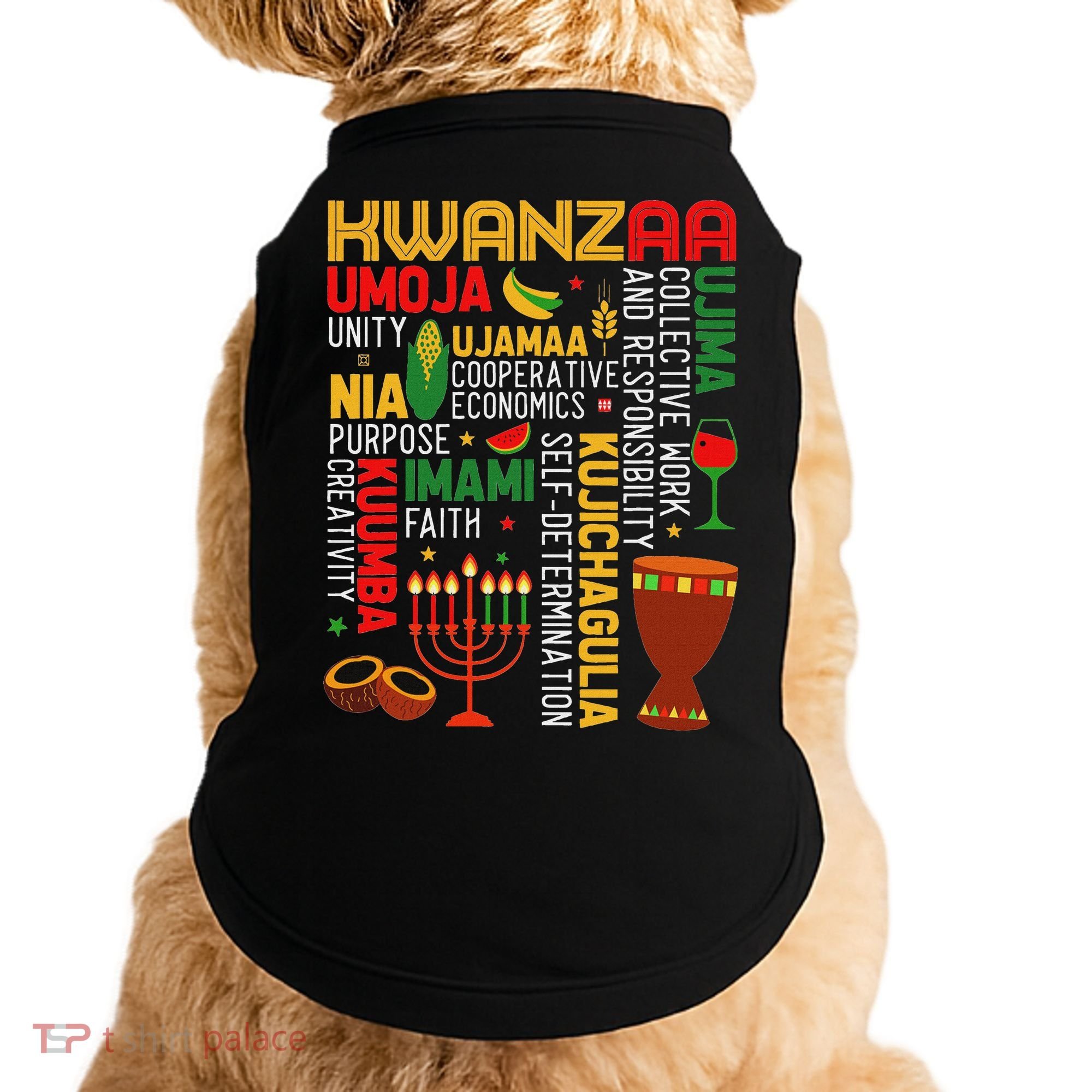 Seven Principles Of Kwanzaa Proud African American Holiday Doggie Tank