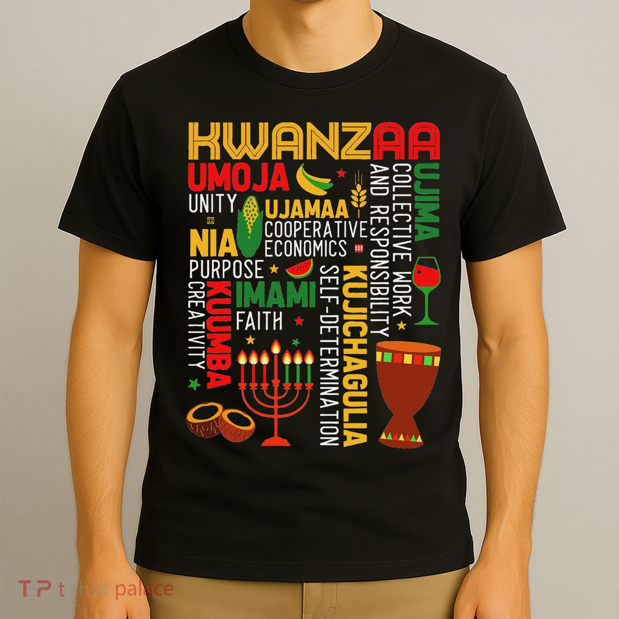 Seven Principles Of Kwanzaa Proud African American Holiday T-Shirt