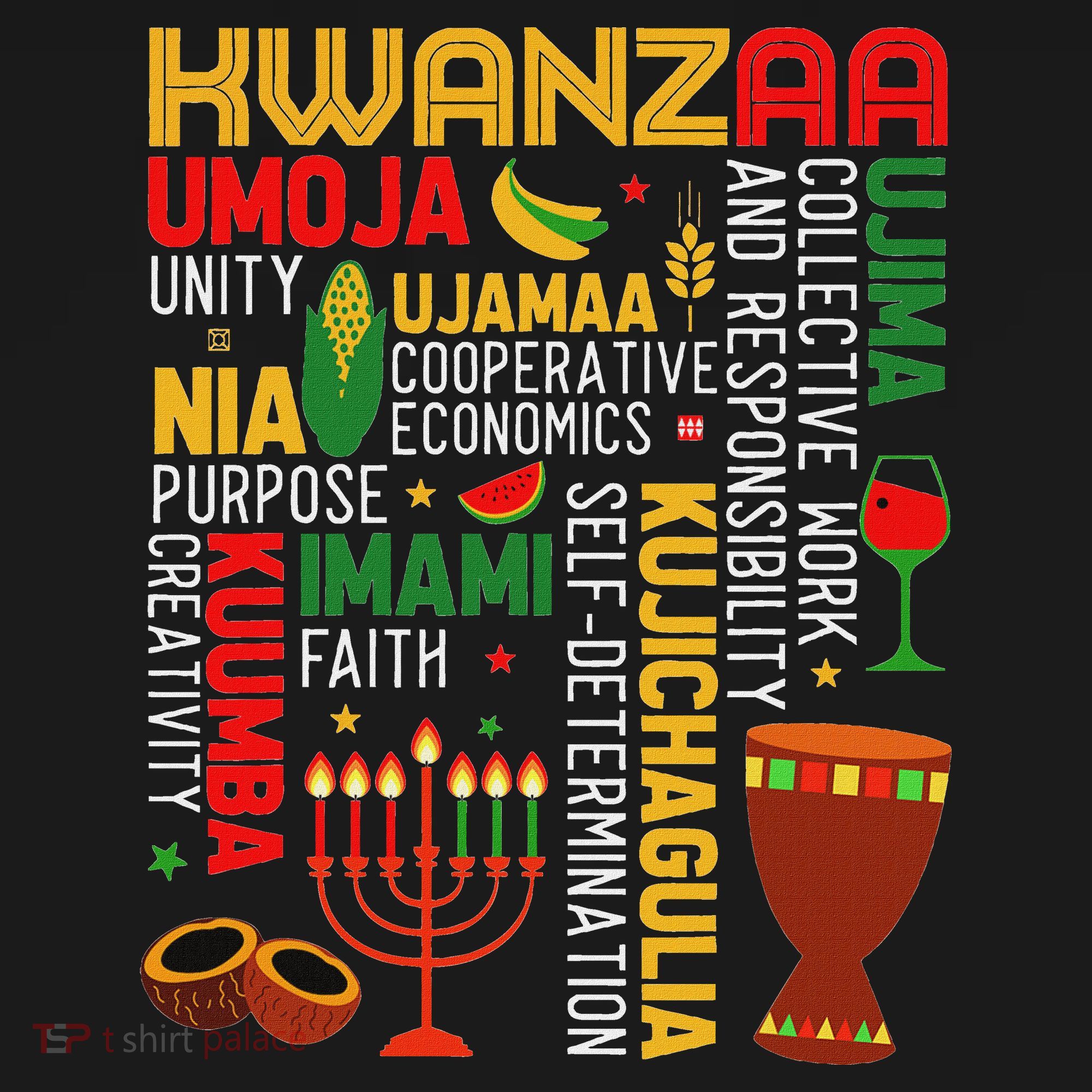 Seven Principles Of Kwanzaa Proud African American Holiday T-Shirt