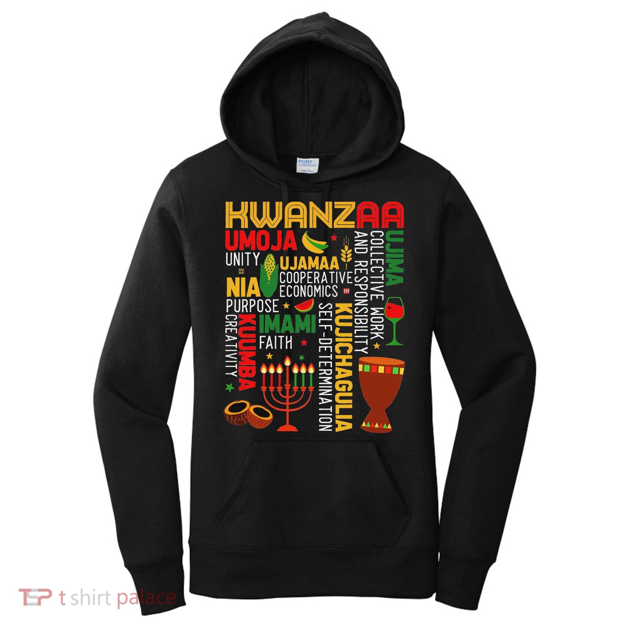 Seven Principles Of Kwanzaa Proud African American Holiday Women's Hoodie