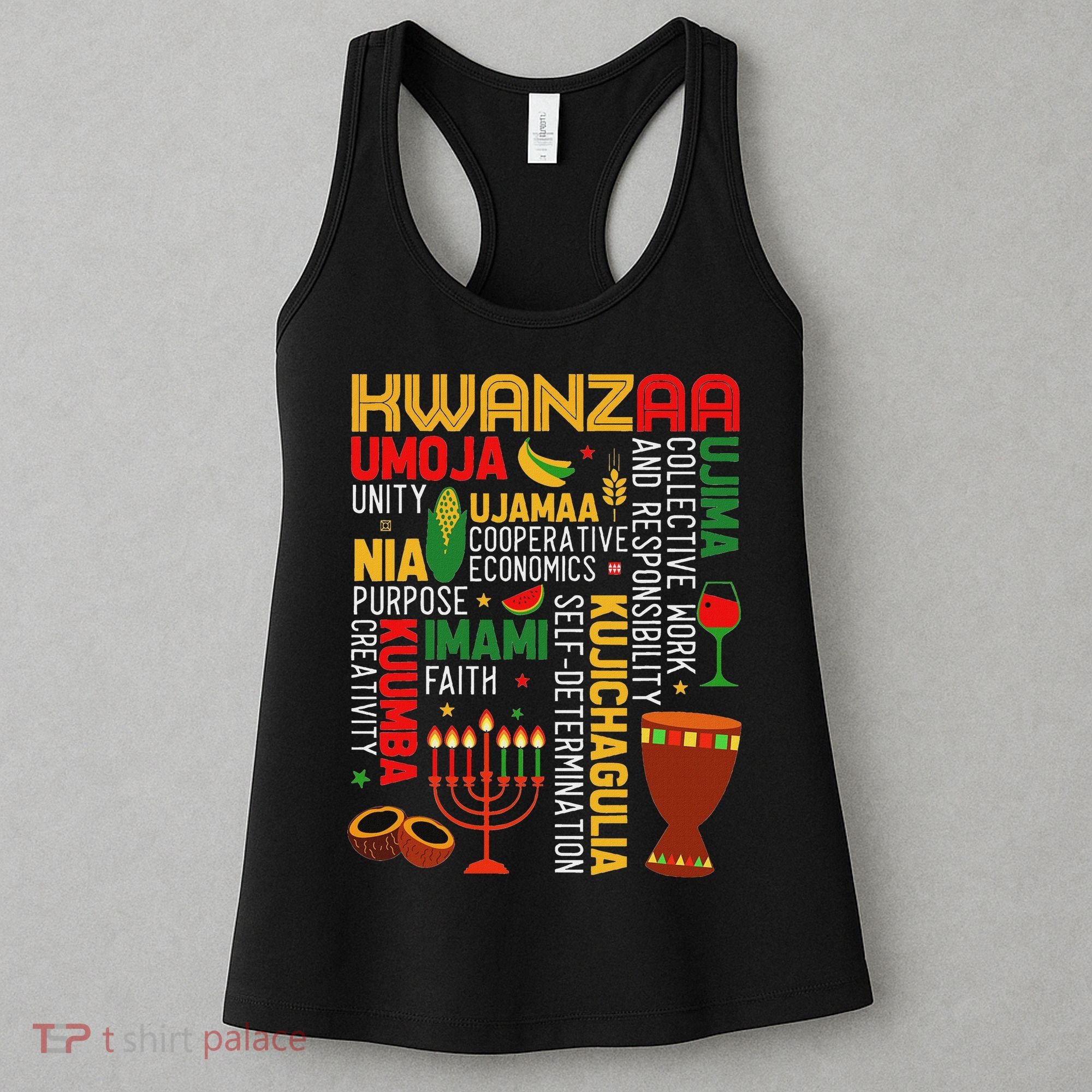 Seven Principles Of Kwanzaa Proud African American Holiday Women's Tank Top