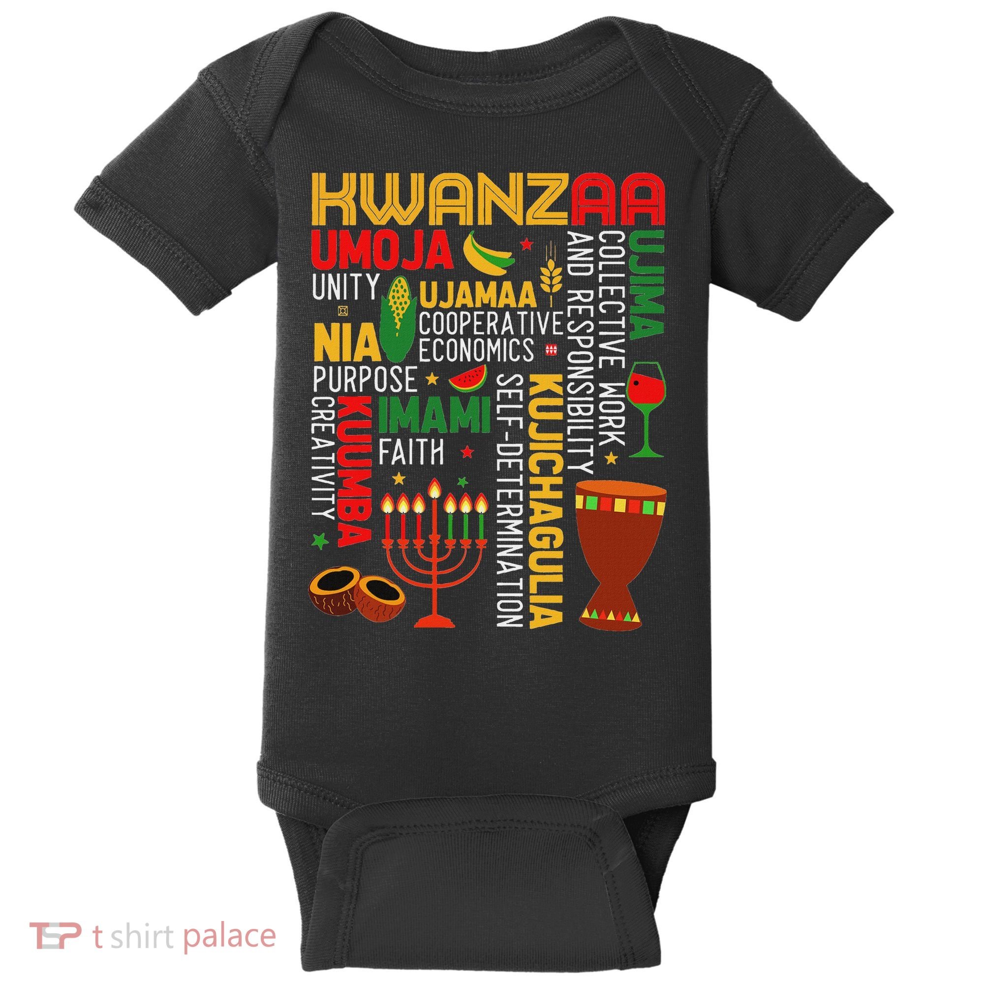 Seven Principles Of Kwanzaa Proud African American Holiday Baby Bodysuit