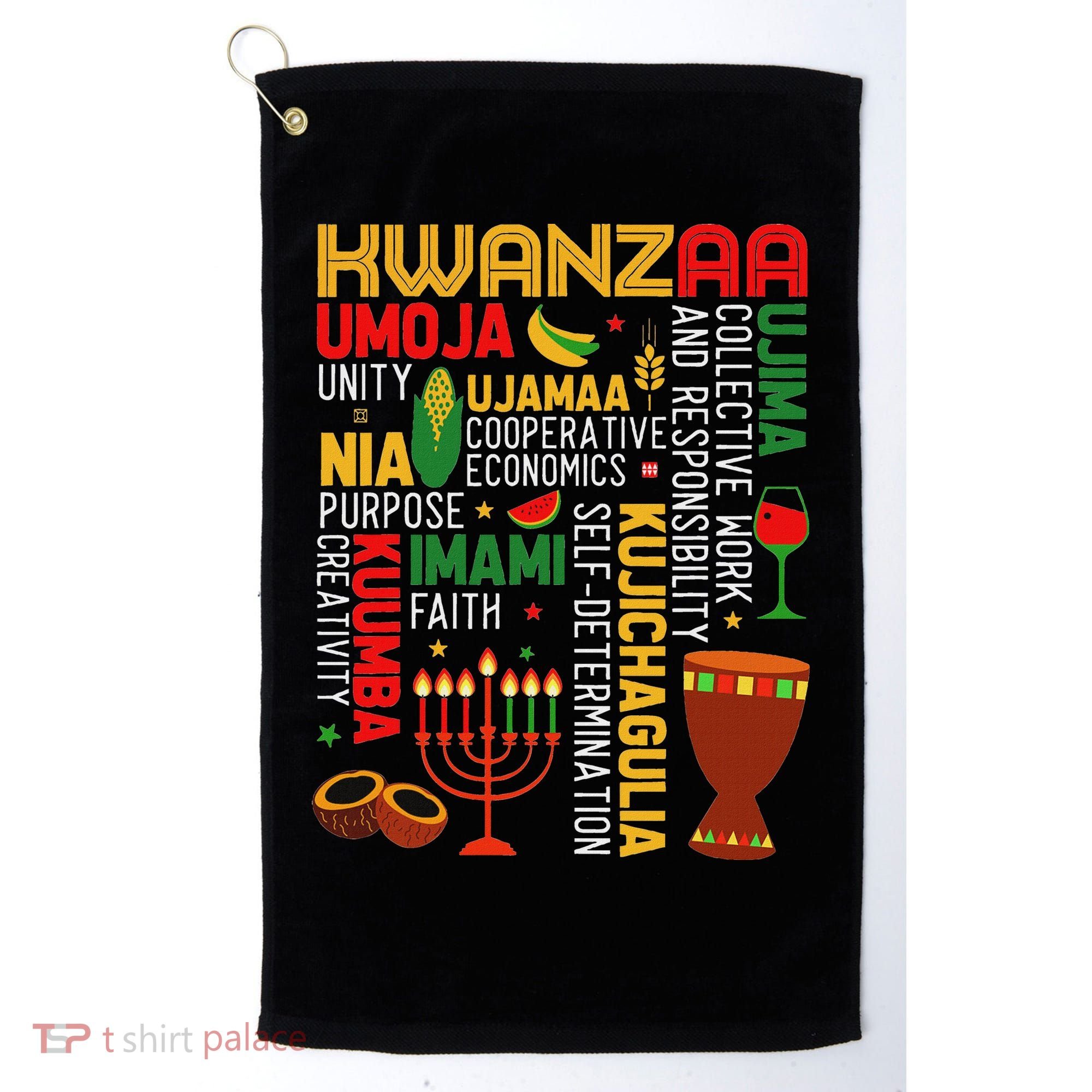 Seven Principles Of Kwanzaa Proud African American Holiday Golf Towel