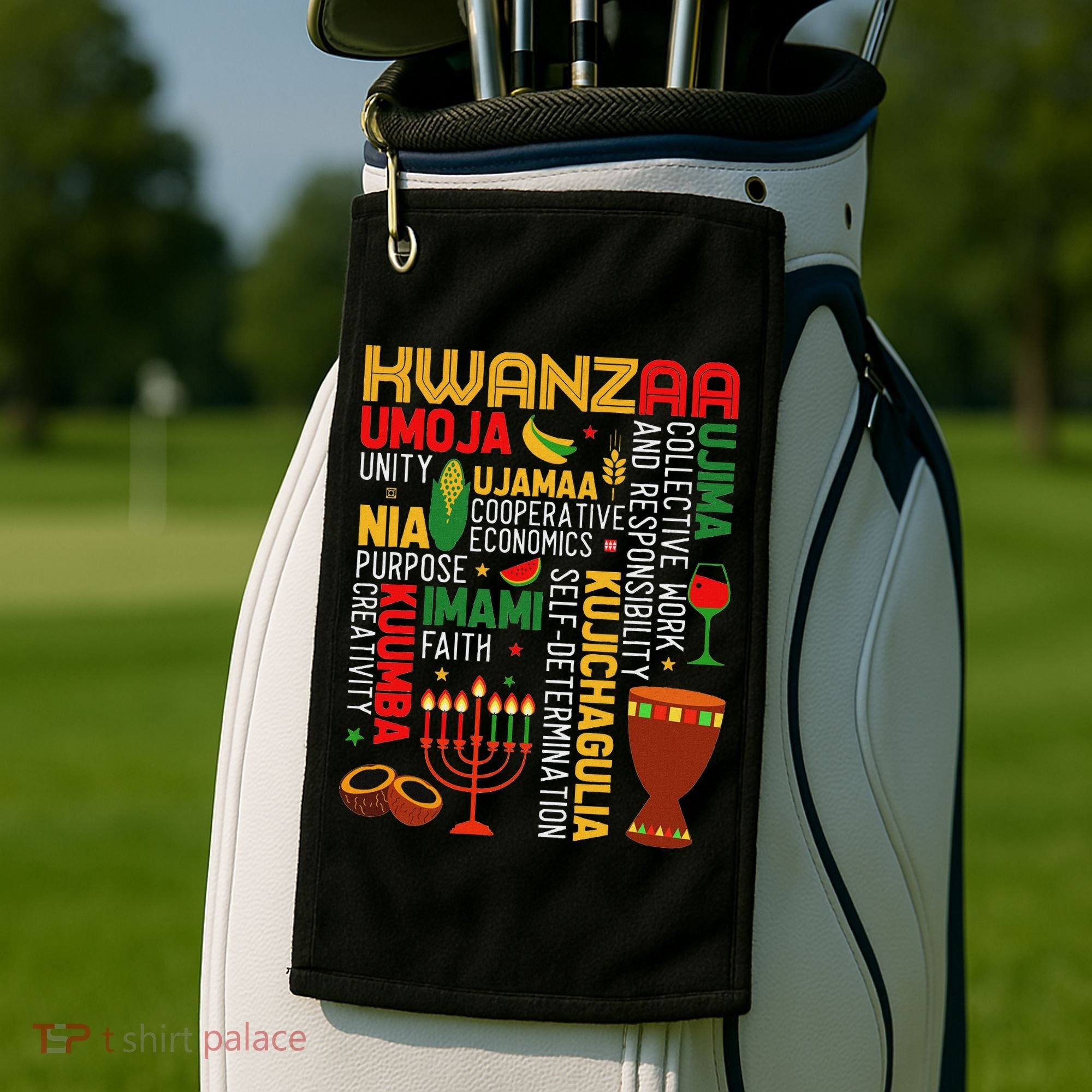 Seven Principles Of Kwanzaa Proud African American Holiday Golf Towel