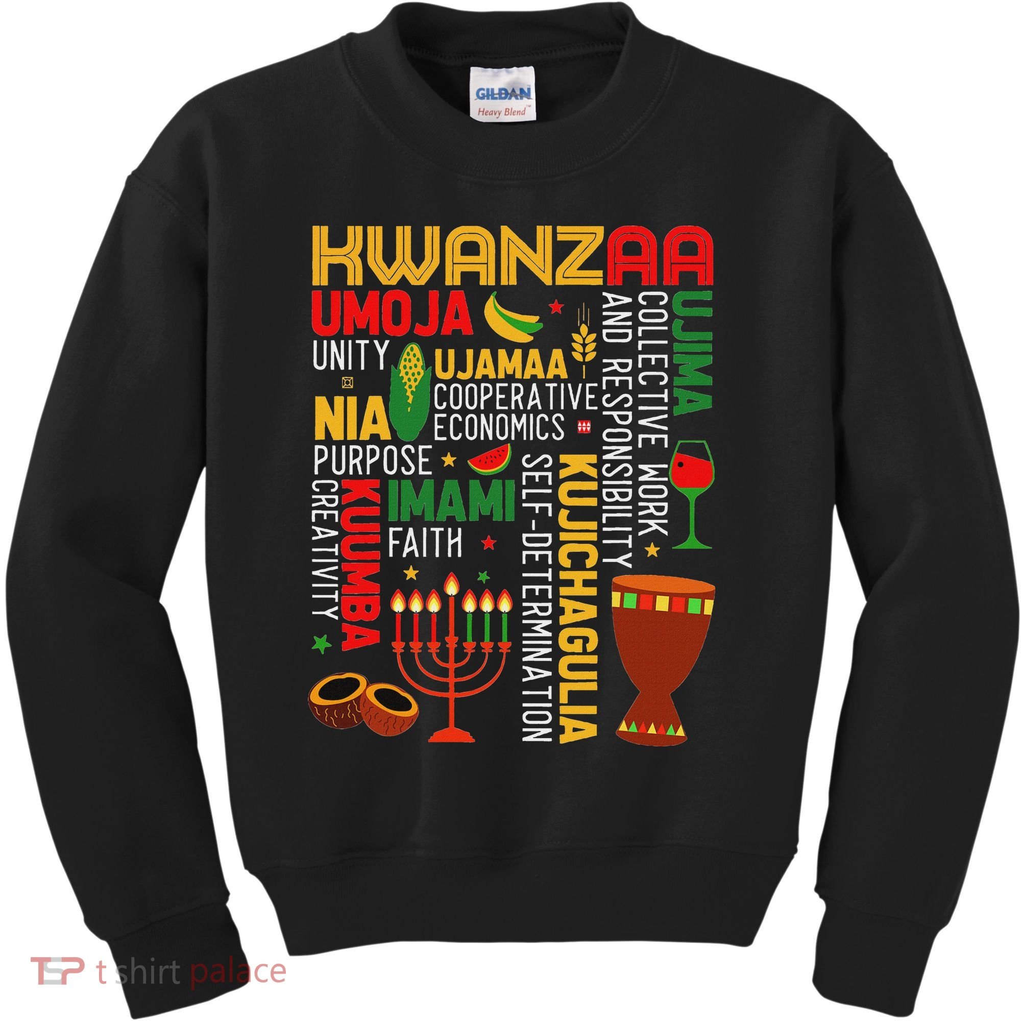 Seven Principles Of Kwanzaa Proud African American Holiday Kids Sweatshirt