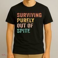 Surviving Purely Out Of Spite Funny Retro Vintage T-Shirt thumb 3