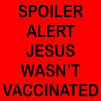 Spoiler Alert Jesus Wasn't Vaccinated Santa Hat thumb 1