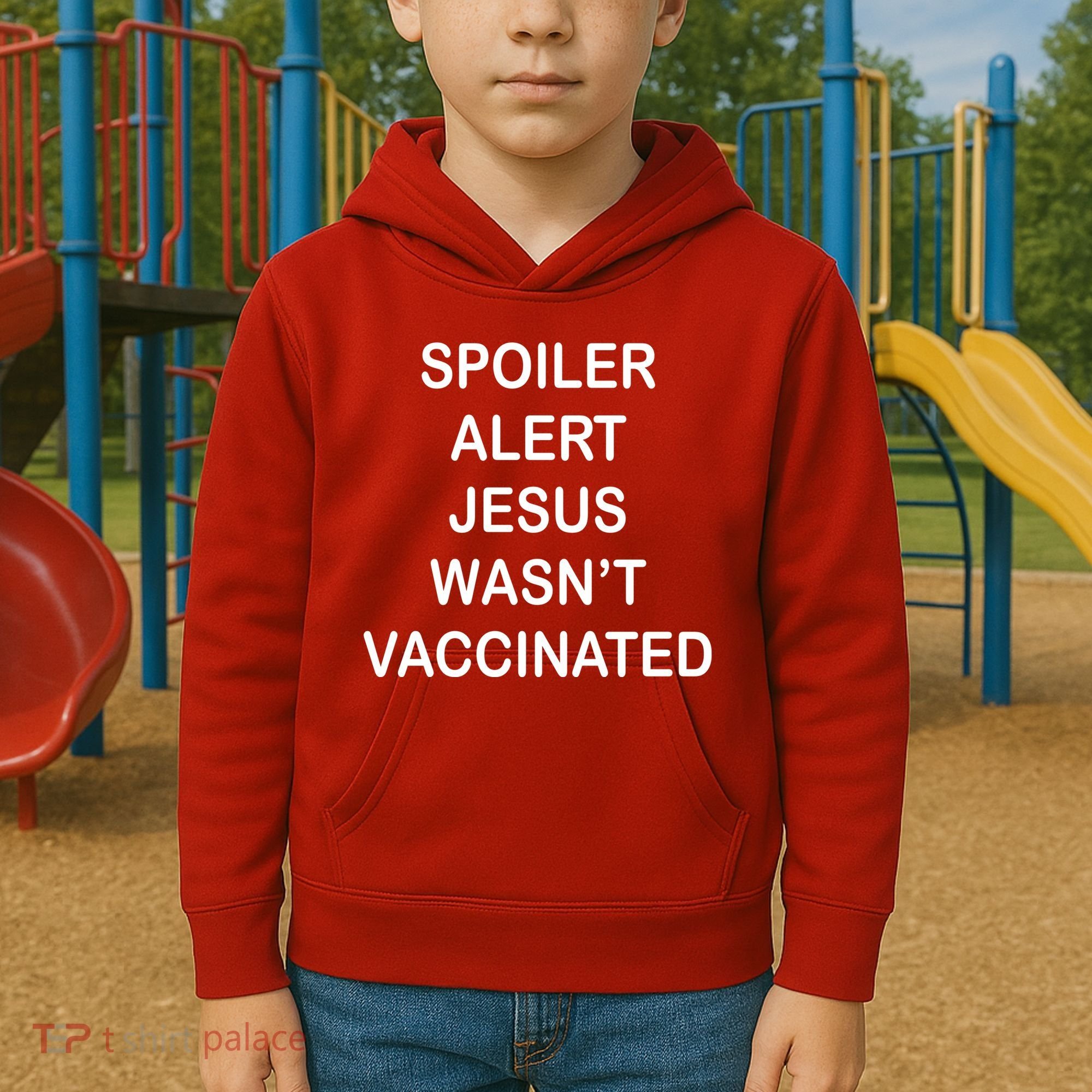 Spoiler Alert Jesus Wasn't Vaccinated Kids Hoodie