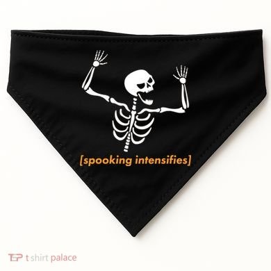 Spooking Intensifies Scary Skeleton Meme USA-Made Doggie Bandana