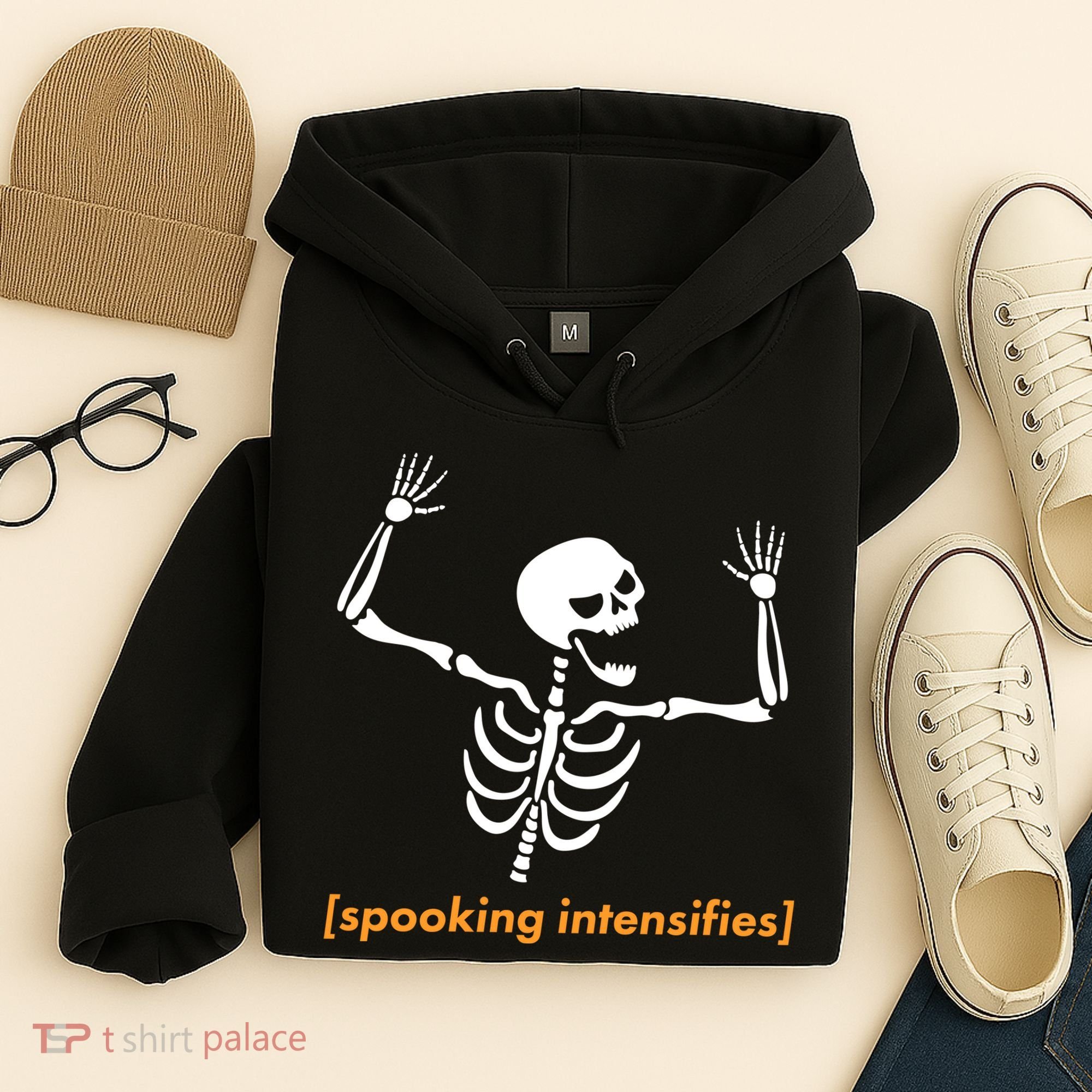 Spooking Intensifies Scary Skeleton Meme Hoodie