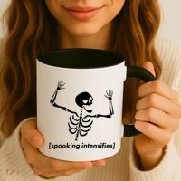 Spooking Intensifies Scary Skeleton Meme Coffee Mug thumb 3