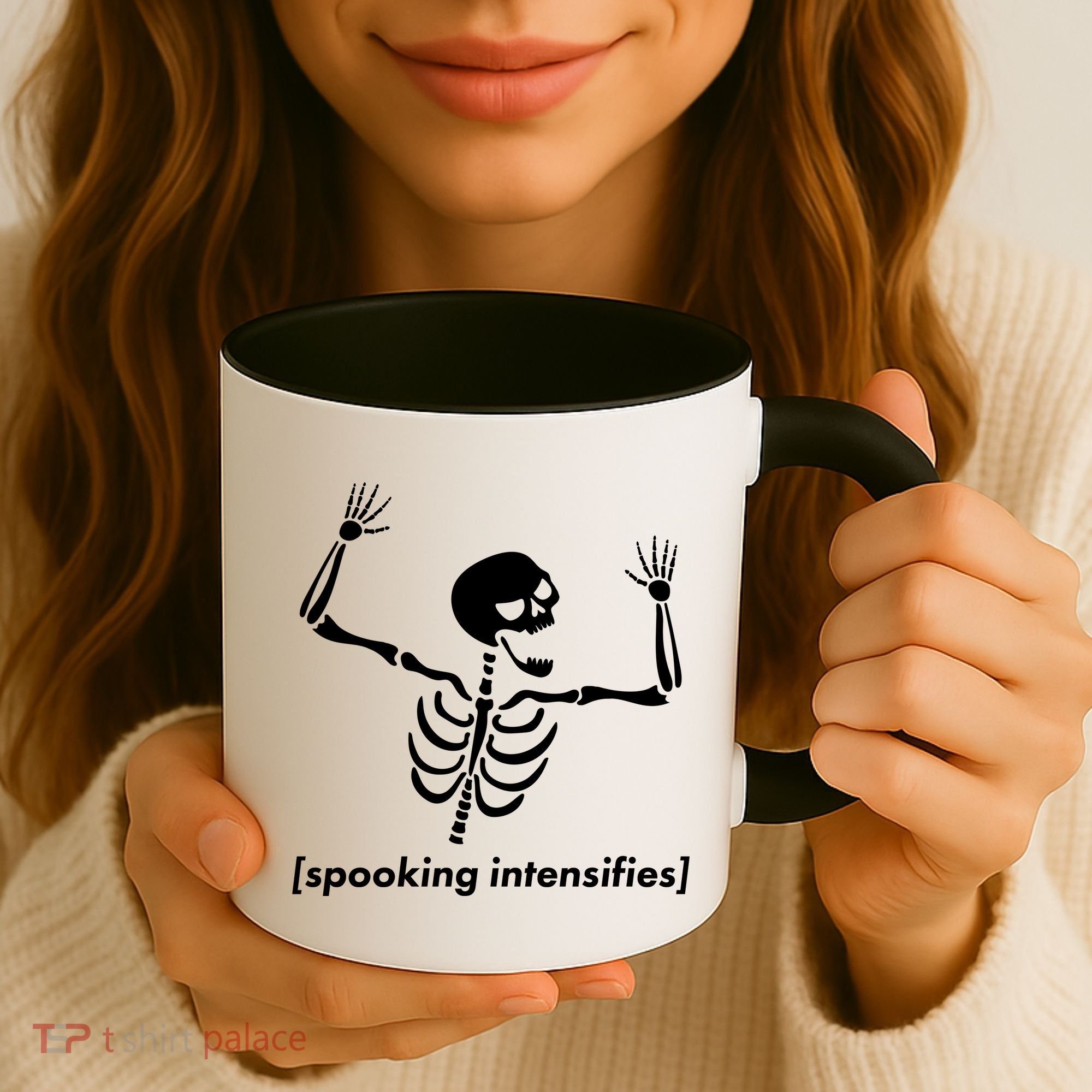 Spooking Intensifies Scary Skeleton Meme Coffee Mug