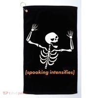 Spooking Intensifies Scary Skeleton Meme Golf Towel thumb 0