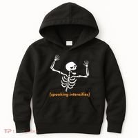 Spooking Intensifies Scary Skeleton Meme Kids Hoodie thumb 0