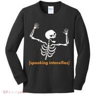 Spooking Intensifies Scary Skeleton Meme Kids Long Sleeve Shirt thumb 0
