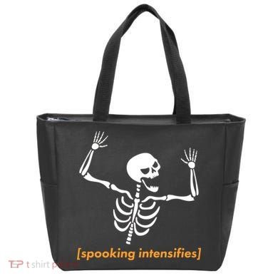 Spooking Intensifies Scary Skeleton Meme Tote Bag