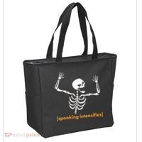 Spooking Intensifies Scary Skeleton Meme Tote Bag thumb 2
