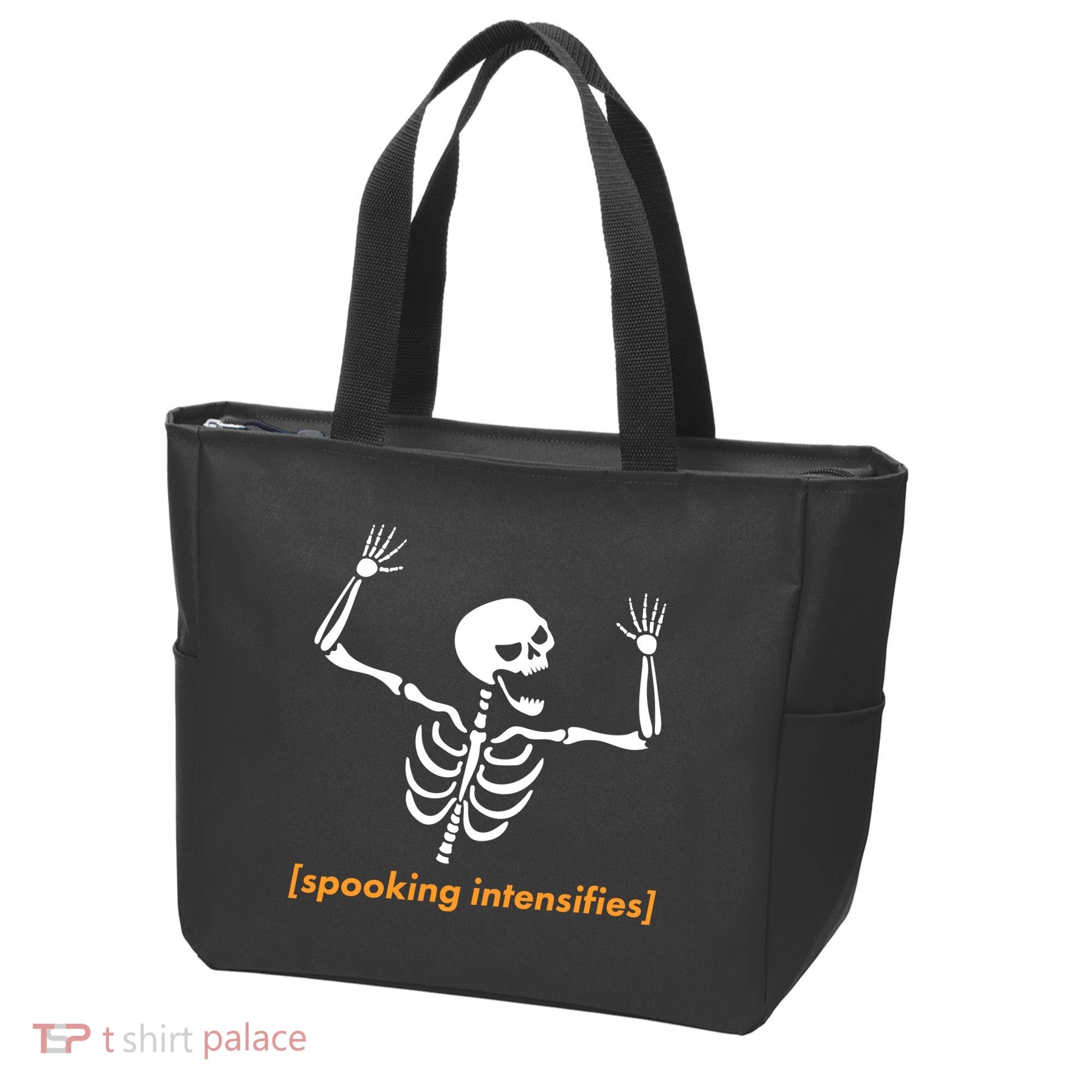 Spooking Intensifies Scary Skeleton Meme Tote Bag